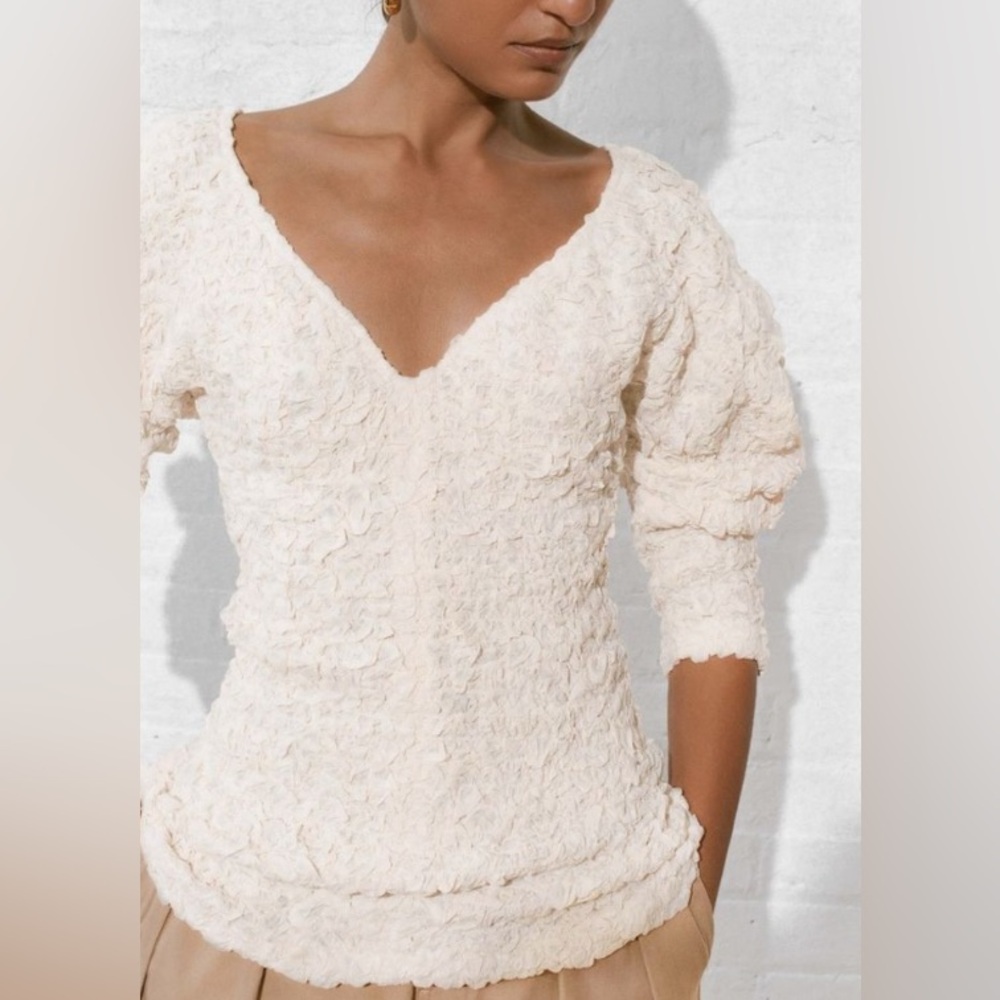Mara Hoffman Cream Textured Top